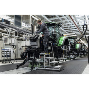 Arbeitspodest starr Stahl-Gitterrost mit Rollen und Handlauf 01-102n-100705 für verschiedene Arbeitshöhen MUNK