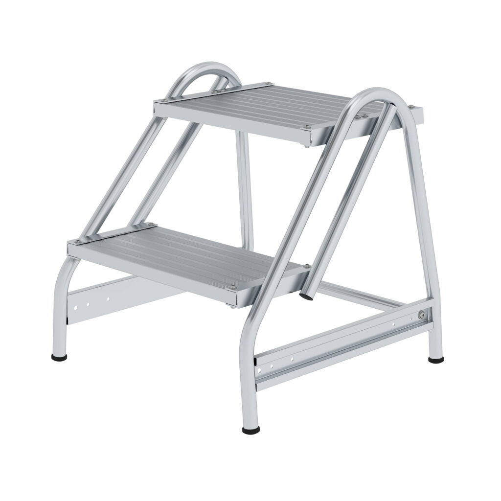 Arbeitspodest einseitig begehbar Aluminium geriffelt 01-102n-100719 für verschiedene Arbeitshöhen MUNK
