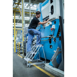 Arbeitspodest einseitig begehbar Aluminium geriffelt 01-102n-100719 für verschiedene Arbeitshöhen MUNK