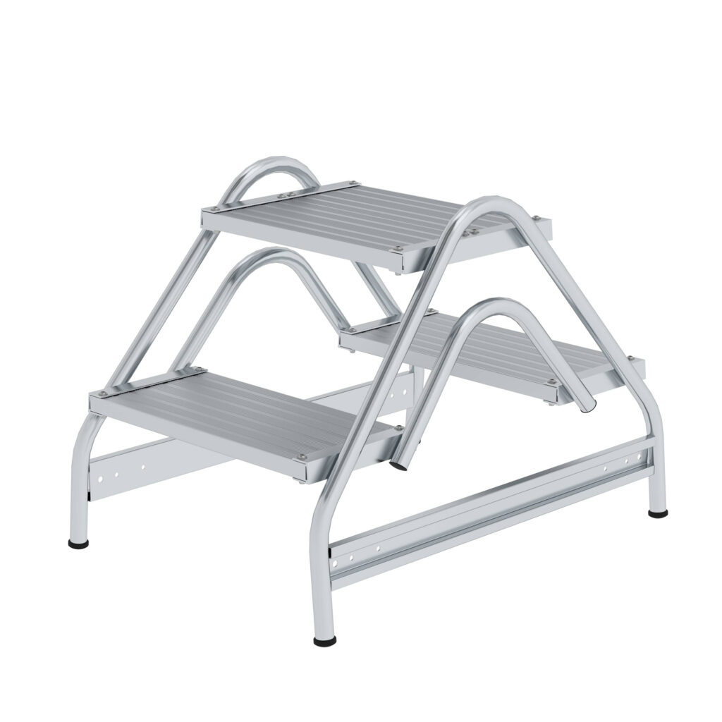 Arbeitspodest beidseitig begehbar Aluminium geriffelt 01-102n-100727 für verschiedene Arbeitshöhen MUNK