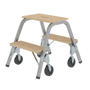 Stahl-Holz-Tritt mit Bockrollen