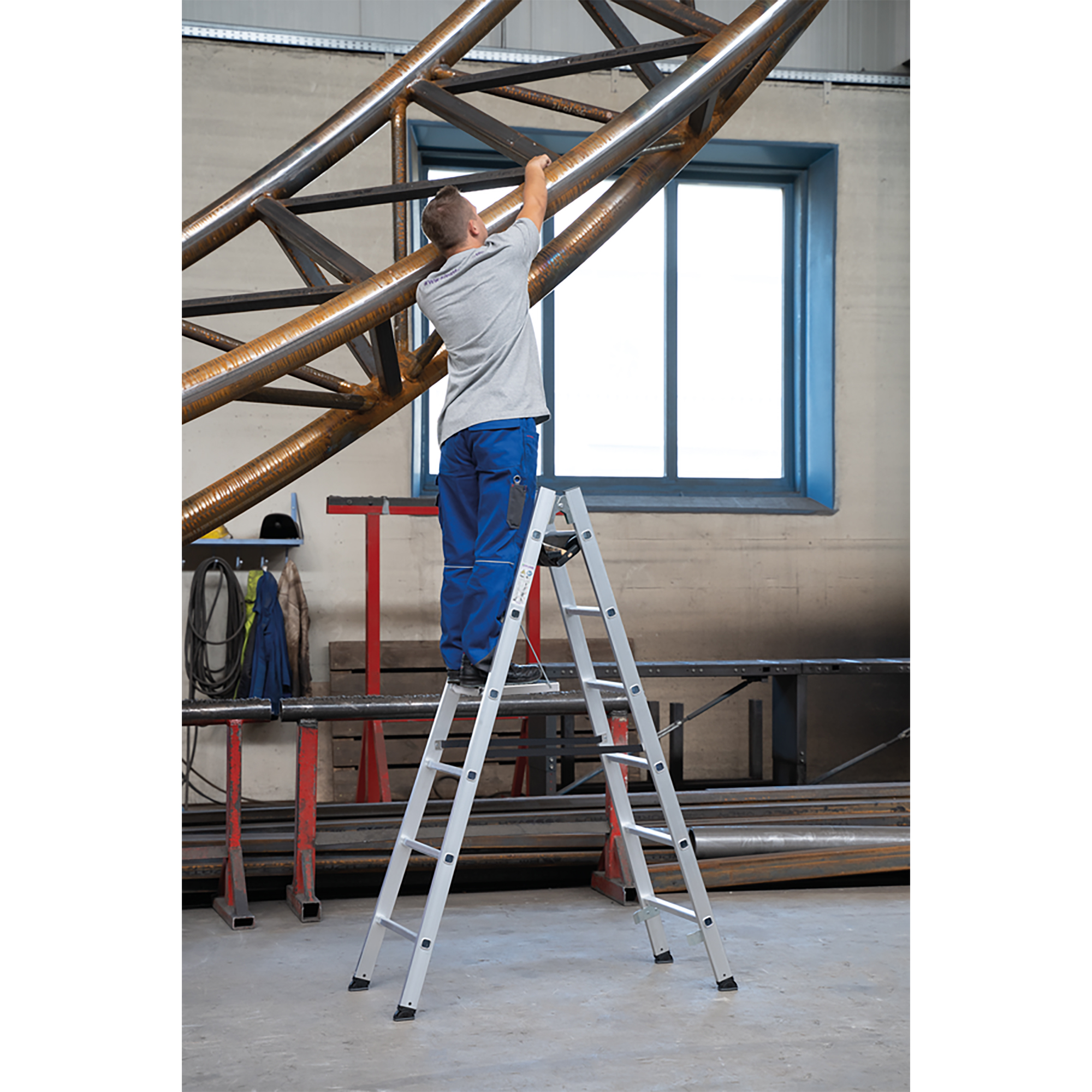 Sprossenstehleiter 01-102n-100748 für verschiedene Arbeitshöhen MUNK