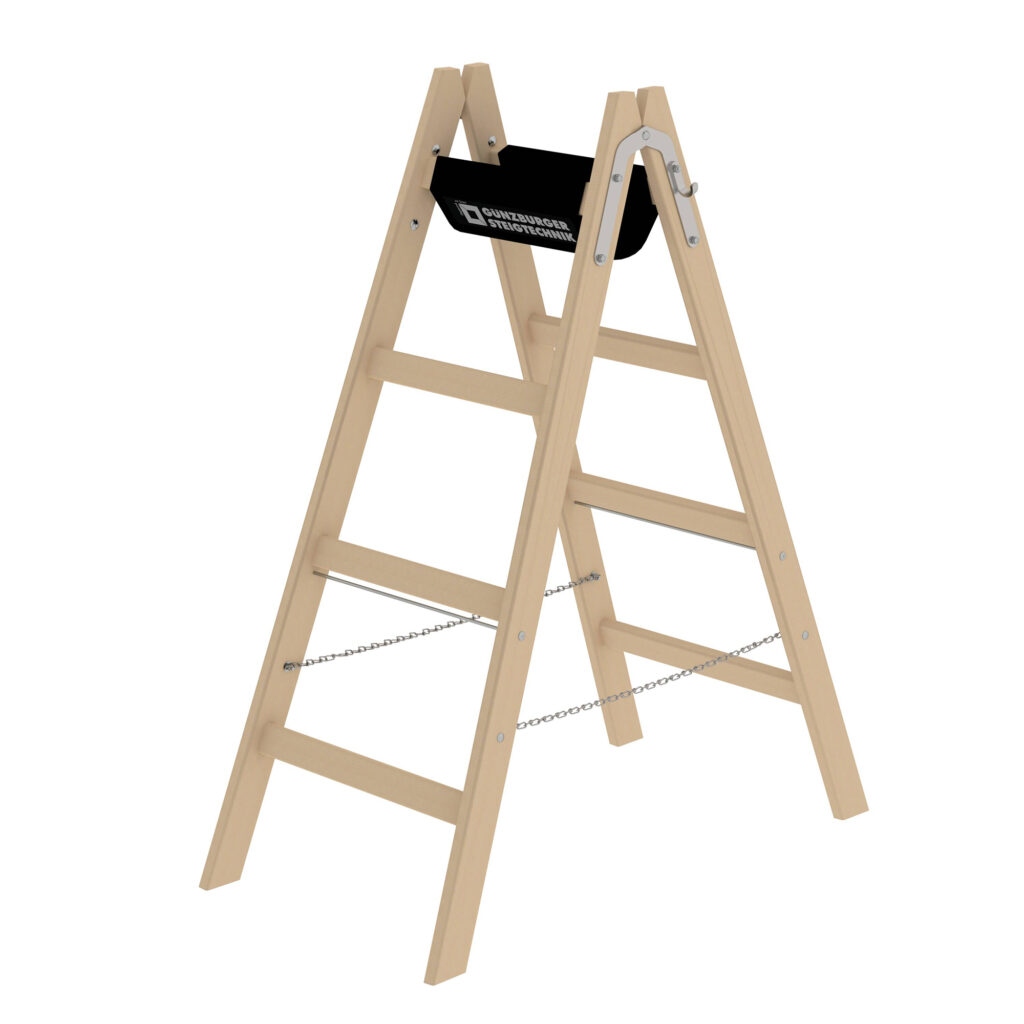 Sprossenstehleiter Holz 01-102n-100764 für verschiedene Arbeitshöhen MUNK