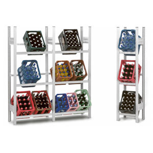 Getränkekistenregale Stecksystem ORION PLUS - Anbaufeld 02-201n-101592 in verschiedenen Breiten und Farben erhältlich hofe Regalsysteme