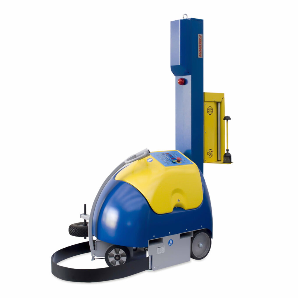 Folienwickelroboter – FROMM FR350 04-401n-100050 Säulenhöhe 2.315 mm für Wickelhöhe 2.100 mm - magnetische Rollenbremsen FROMM