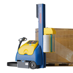 Folienwickelroboter – FROMM FR350 04-401n-100050 Säulenhöhe 2.315 mm für Wickelhöhe 2.100 mm - magnetische Rollenbremsen FROMM