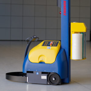 Folienwickelroboter – FROMM FR350 04-401n-100050 Säulenhöhe 2.315 mm für Wickelhöhe 2.100 mm - magnetische Rollenbremsen FROMM