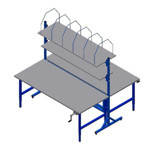 Komplettset Doppel-Packtisch - mit getrennter Höhenverstellung mittels Kurbel 05-501n-100186 in den Breiten 1.600 mm und 2.000 mm Thomas Dahmen