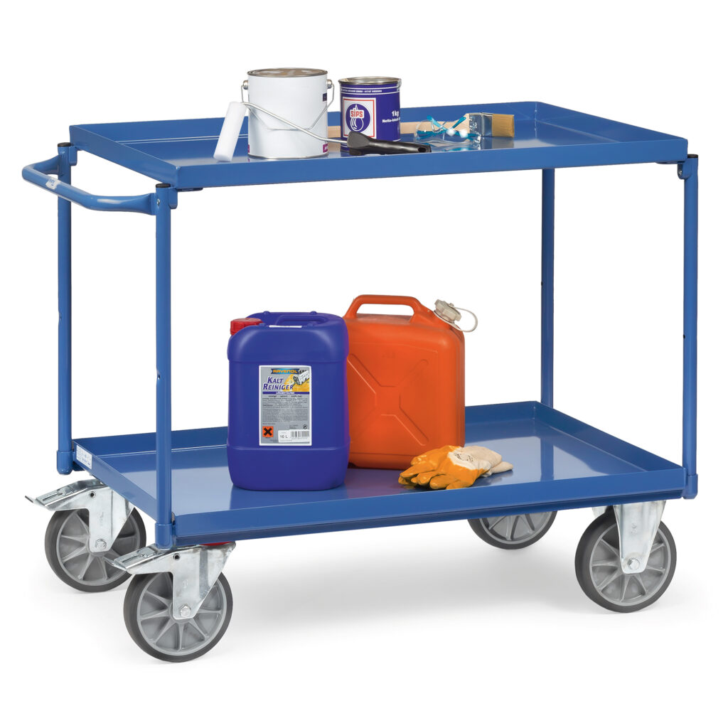 fetra® leichter Tischwagen mit Stahlblechwanne