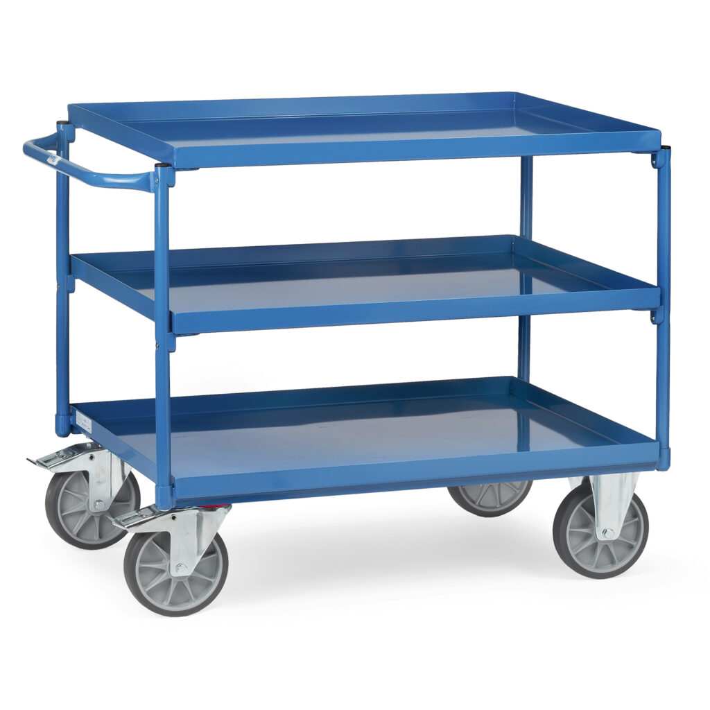 fetra® leichter Tischwagen mit Stahlblechwanne