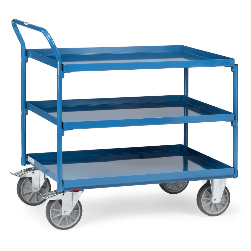 fetra® leichter Tischwagen mit Stahlblechwanne