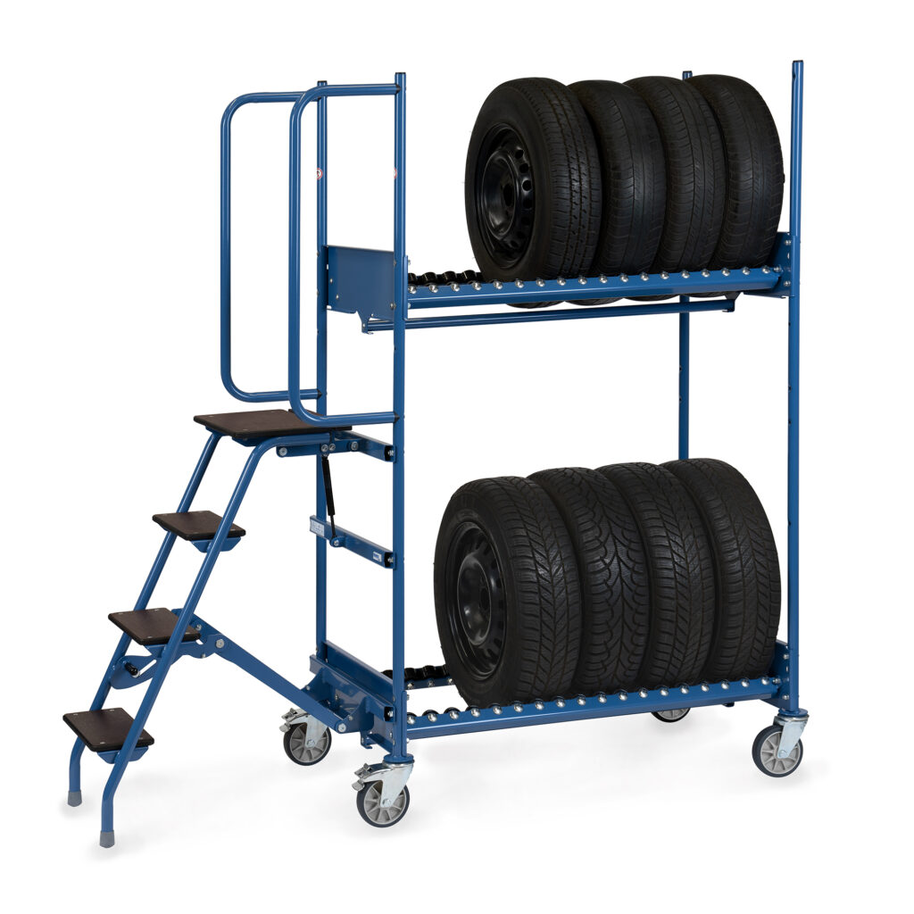 fetra® Reifenwagen-Kommissionierwagen - 250 kg Tragkraft 06-601n-100298 Ladefläche (LxB)