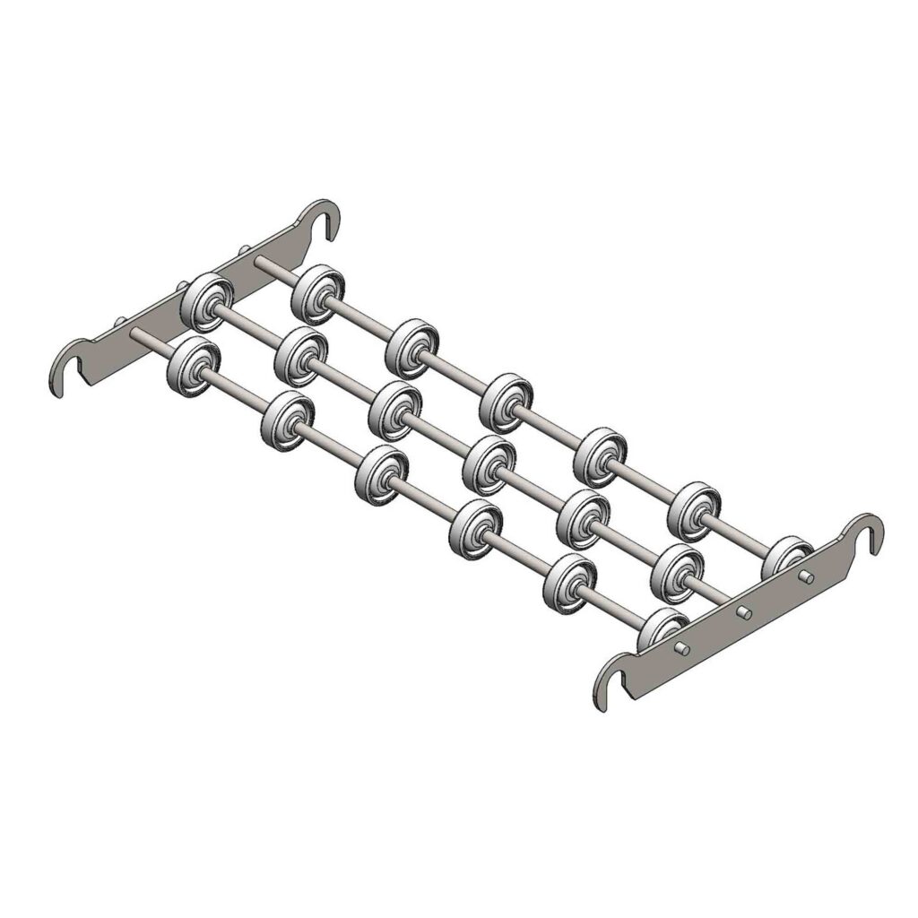 GURA Verbindungsstück für Rollenbahnen - Stahlröllchen Ø 48 mm 06-606n-100454 in verschiedenen Breiten erhältlich GURA